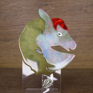 Gorgeous Horse With Red Hear Retractable ID Badge Reel Alligator Clip